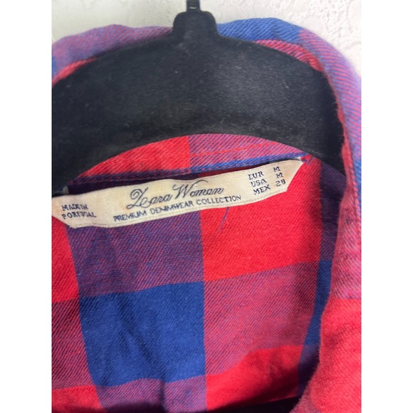Leara Plaid Snap Button Shirt Red Western Rodeo Vintage Y2K Denim M Medium - Picture 5 of 8